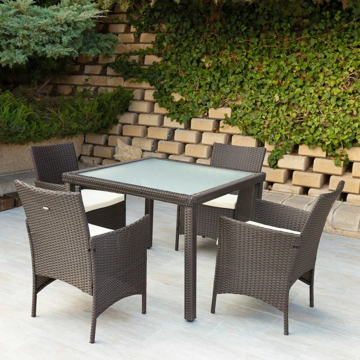 Set de Masă cu 4 Scaune Aktive 100 x 100 x 75 cm